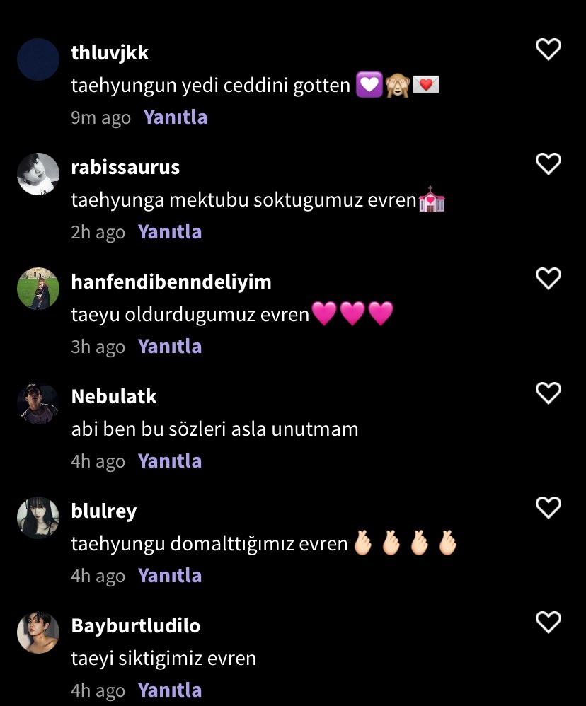 Homofobik taehyunga gelen sevgi dolu yorumlar💕💕
