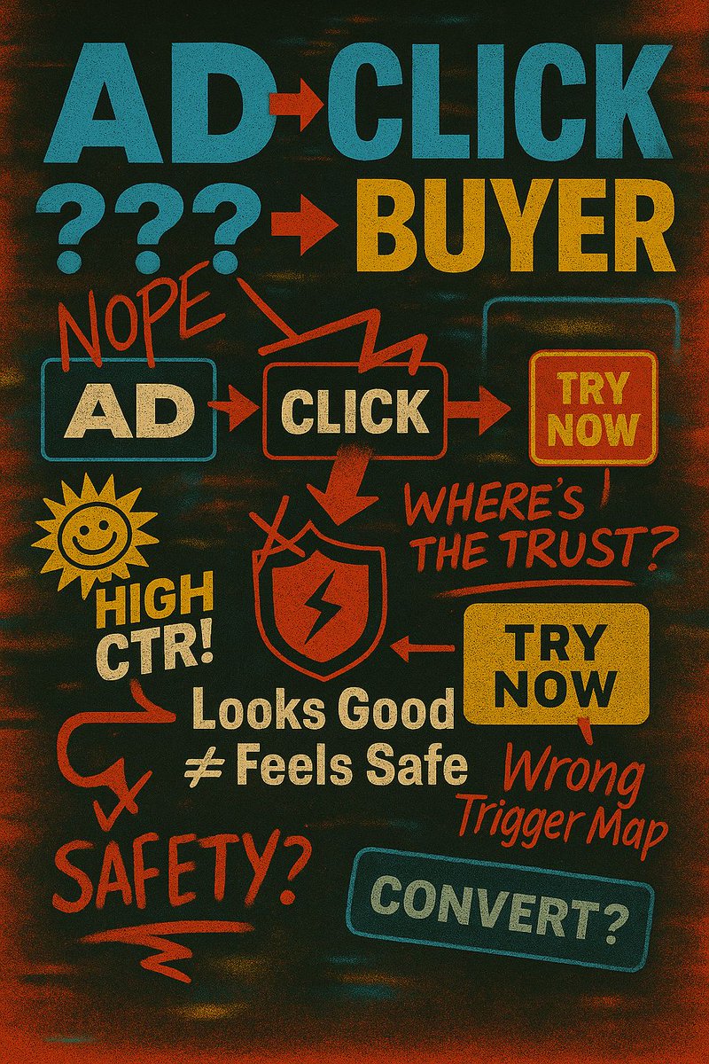 nebuleap's tweet photo. 🎯 Why your ads look good but convert bad

1) Your ads are beautiful. High CTR. But no buyers. Here’s why.

2) The ad sells a moment. But your product sells a movement.

3) The dopamine hit fades if it's not rooted in their long-term identity. https://t.co/jQnuMHFgtE