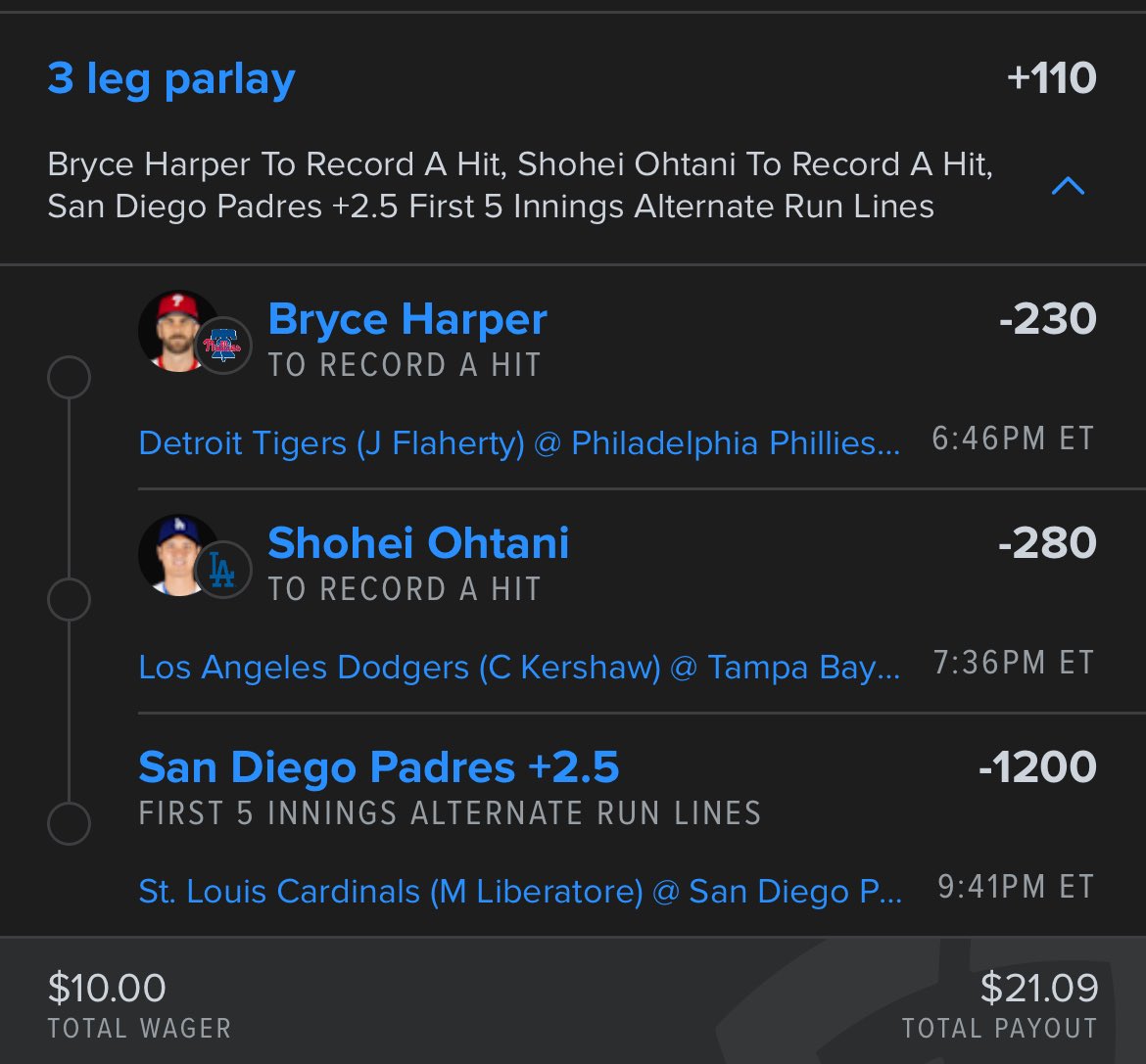 Day 1 of our 10 to 1k challenge! We have to do a plus money day to stay on track and I like all of these spots, let’s climb 🧗🫡 #mlb #parlay #gamblingx #GamblingTwitter #ladderchallenge