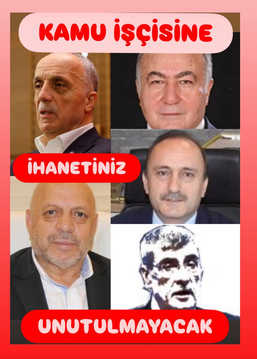 Kamu işçilerini nasıl sattığınız
 bir ömür boyu konuşulacak 

Kçpyeİşçiden ONAYGELMEDİ

<a href="/RTErdogan/">Recep Tayyip Erdoğan</a> <a href="/iletisim/">T.C. İletişim Başkanlığı</a> <a href="/_cevdetyilmaz/">Cevdet Yılmaz</a> <a href="/isikhanvedat/">Prof. Dr. Vedat Işıkhan</a> <a href="/memetsimsek/">Mehmet Simsek</a> <a href="/diskinsesi/">DİSK</a> <a href="/ArzuCerkezoglu/">Arzu A. Çerkezoğlu</a> <a href="/turkiskonf/">TÜRK-İŞ</a> <a href="/hakiskonf/">HAKİŞ KONFEDERASYONU</a> <a href="/btosen2014/">Birleşik Tarım Orman İşçileri Sendikası</a> <a href="/Yolissendikasi/">YOL-İŞ Sendikası</a> <a href="/harb_is/">Türk Harb-İş Sendikası</a> <a href="/DEMIRYOLIS/">DEMİR YOL İŞ</a> 
<a href="/tr_madenis/">Türkiye Maden İşçileri Sendikası</a> <a href="/Kamu_Tarim/">KAMU TARIM İŞÇİLERİ PLATFORMU</a>