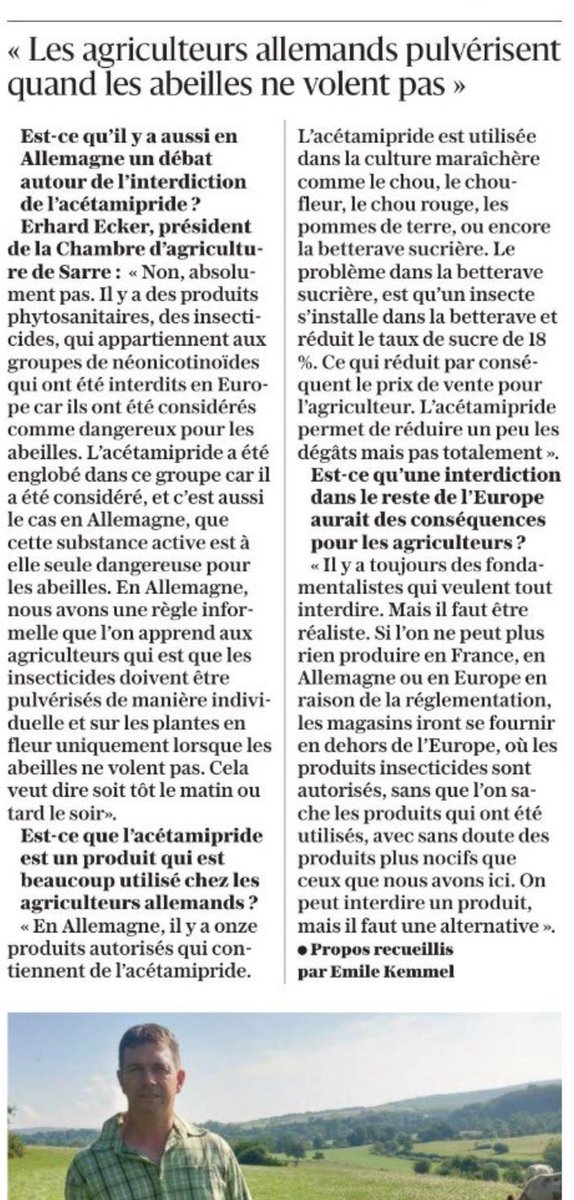 Dr Jérôme BARRIERE, MD. (@barriere_dr) on Twitter photo Et en Allemagne ?
Ça se passe de commentaires.
#acetamipride #Duplomb
Dans le <a href="/lerepu/">Le Républicain Lorrain</a> Et en Allemagne ?
Ça se passe de commentaires.
#acetamipride #Duplomb
Dans le <a href="/lerepu/">Le Républicain Lorrain</a>