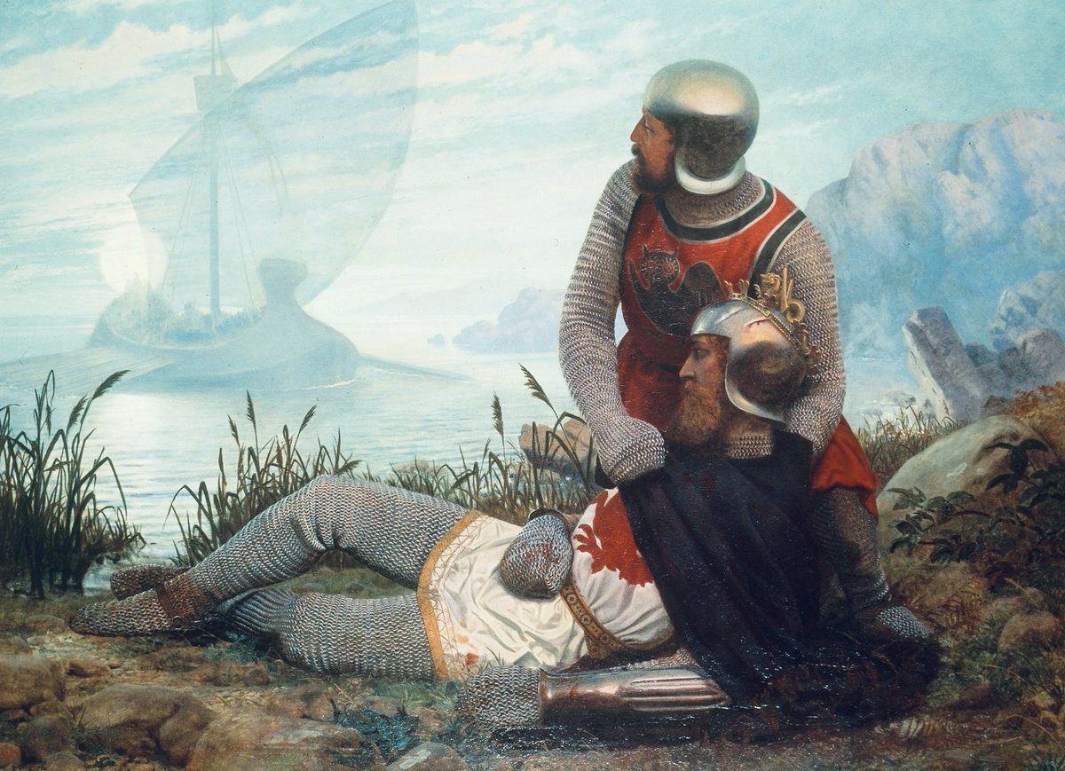 cartographer_s's tweet image. The Death of King Arthur - John Mulcaster Carrick, 1862