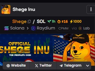 ShegeCoin's tweet photo. #16 on Dex Number 1 is coming extremely soon. Dont get shaken out https://t.co/MBd4zGYVLG