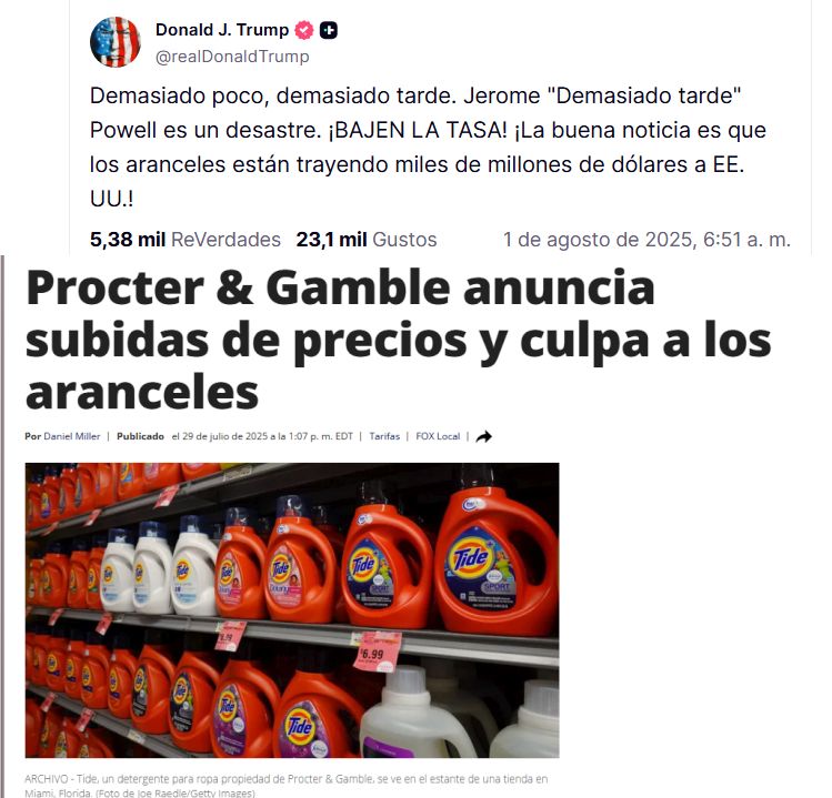 trump el verdadero engaña pendejos

Sí, los aranceles tienen impacto en los países del mundo, pero al final del día esa lana la pagan los gringos, y todo para q este nazi naranja exente de impuestos a otros de sus amigos millonarios.