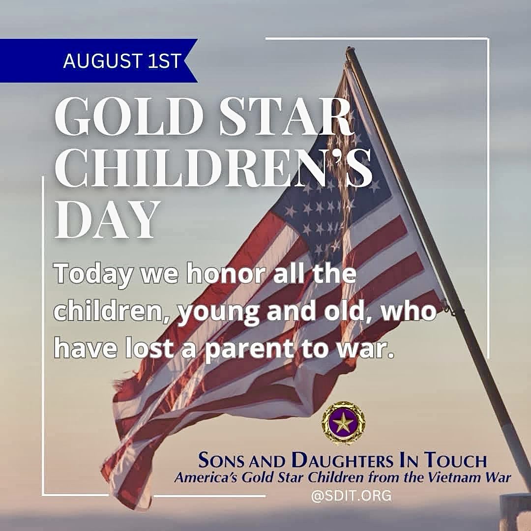 On #GoldStarChildrensDay, we honor America's Gold Star Children whose young lives were upended by the loss of their fathers and mothers in America's wars over the past 100 years. 

 #GoldStarChildren. 
#GoldStarFamilies