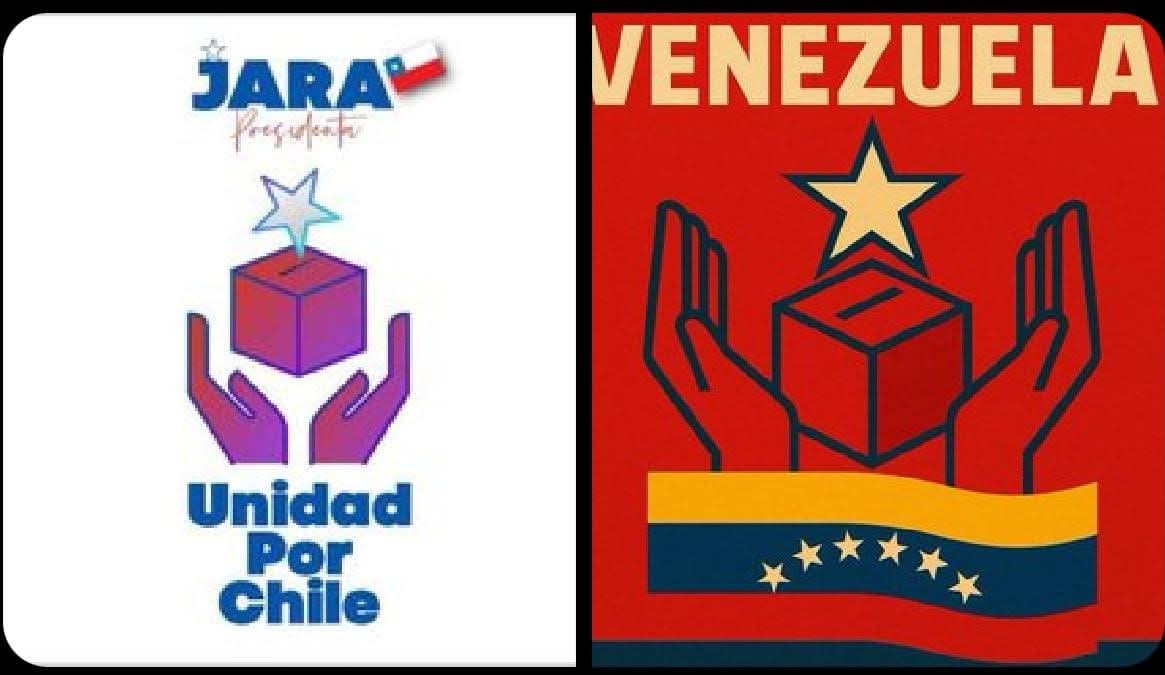 📢 La candidata Comunista <a href="/jeannette_jara/">Jeannette Jara Román</a> usa el mismo logotipo que su ídolo veneco <a href="/NicolasMaduro/">Nicolás Maduro</a> 
¿Qué más claro?
#ComunismoEsMiseria 
#ComunistasEmpobrecedores