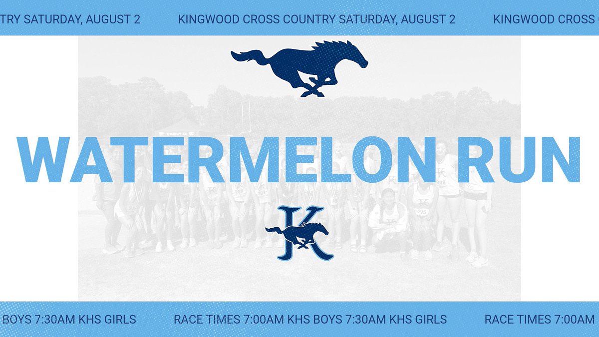 Watermelon Run tomorrow to kick off the season! Boys race at 7am, girls race at 7:30am. Let’s get this party started! #everysecoundcounts <a href="/HumbleISD_KHS/">Kingwood High School</a>