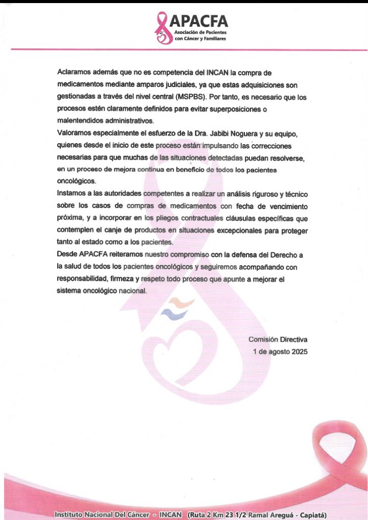 Con Ruego de Difusión 
<a href="/C9NParaguay/">C9N Paraguay</a> <a href="/sntparaguay/">SNT Canal 9</a> <a href="/1330am/">Radio Chaco Boreal</a> <a href="/nanduti/">Radio Ñandutí</a> <a href="/Universo970py/">Universo 970 AM</a> <a href="/ABCCardinal/">ABC Cardinal 730 AM</a> <a href="/AM_1080/">Monumental AM 1080</a> <a href="/Telefuturo/">Telefuturo</a> <a href="/npyoficial/">NPY Oficial</a> <a href="/trecepy/">TRECE</a> <a href="/Unicanal/">Unicanal</a> <a href="/Launionam/">La Union AM</a> <a href="/UNO650AM/">Radio Uno 650 AM</a> <a href="/680CARITAS/">Radio Cáritas UC</a> <a href="/LaNacionPy/">Diario La Nación</a> <a href="/hoypy/">Diario HOY Paraguay</a> <a href="/contraloriapy/">Contraloría General de la República🇵🇾</a>