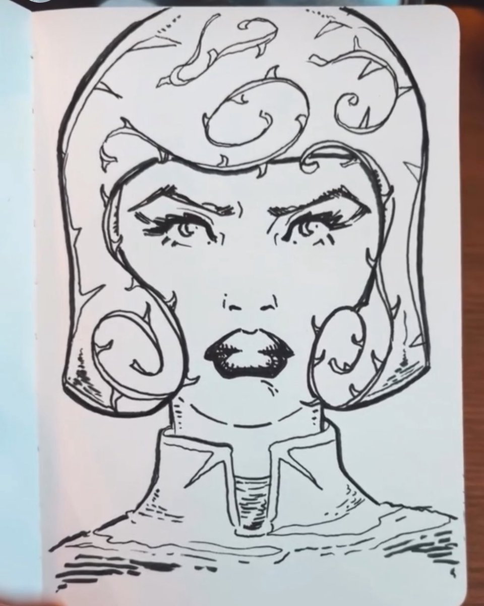 This evening’s doodle. 
“Valeria. Order of the Rose.” 
Ink only. Illustrated at a McDonalds Playland. 
*Amidst utter chaos, I assure you.