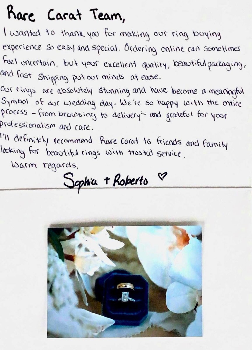 rarecarat's tweet image. We were so touched to receive a handwritten note and stunning wedding photos from Sophia &amp;amp; Roberts. Their love story—and these beautiful moments from their big day—made our whole week.
Huge congratulations to this amazing couple! 💍

#WeddingGoals #EngagementRings #HappyCouple