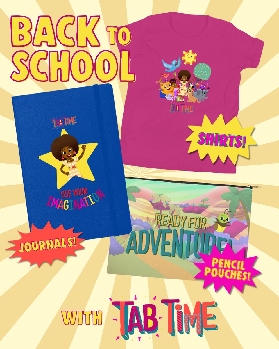officialtabtime's tweet image. The new school year is just around the corner. Get your official Tab Time apparel, pencil pouches, journals, and more at shop.tabtime.tv now! ✏️ 📕

#TabTime #TabithaBrown #TabTimeMerch #BackToSchool