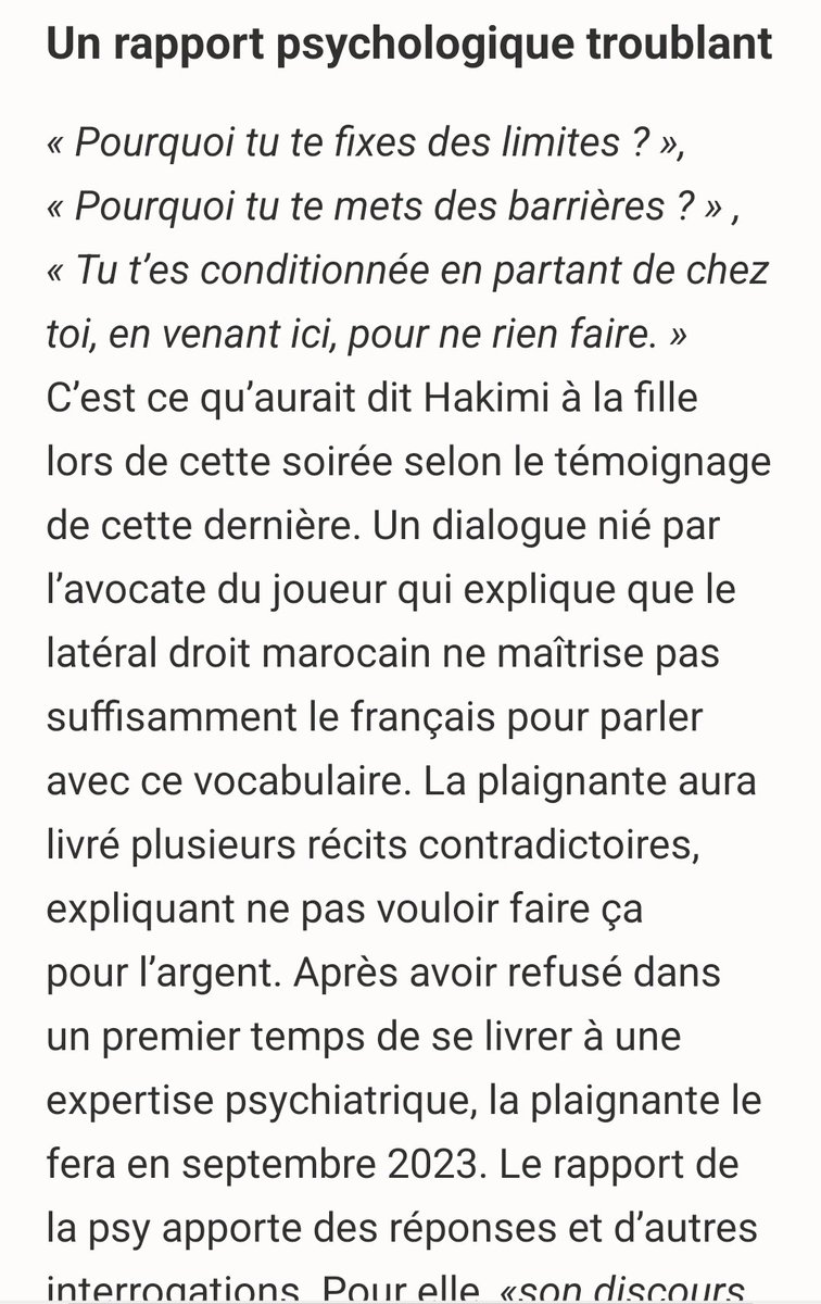 Charles HDR (@charlesavignon) on Twitter photo <a href="/ActuFoot_/">Actu Foot</a> Si les accusateurs en mousse pouvaient juste lire ces quelques extraits de l'enquête.
Excusez-moi mais on a innocenté Mendy, Neymar ou les rugbymens fr en Argentine pour moins que ça. 
Tentative de scam 💯. Comme par hasard, ça ressort pile poil avant les votes du BO. #Hakimi <a href="/ActuFoot_/">Actu Foot</a> Si les accusateurs en mousse pouvaient juste lire ces quelques extraits de l'enquête.
Excusez-moi mais on a innocenté Mendy, Neymar ou les rugbymens fr en Argentine pour moins que ça. 
Tentative de scam 💯. Comme par hasard, ça ressort pile poil avant les votes du BO. #Hakimi