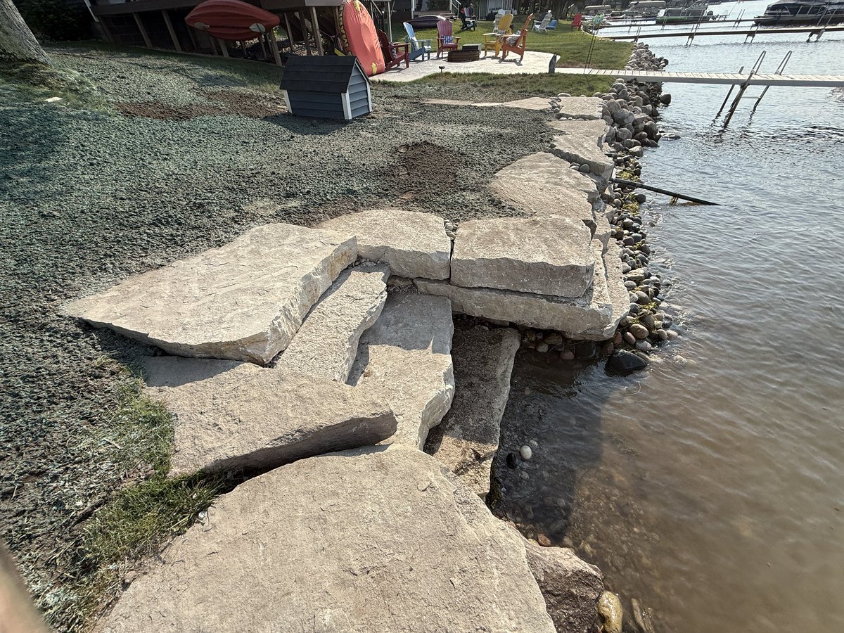 Yay! The seawall addition is complete.