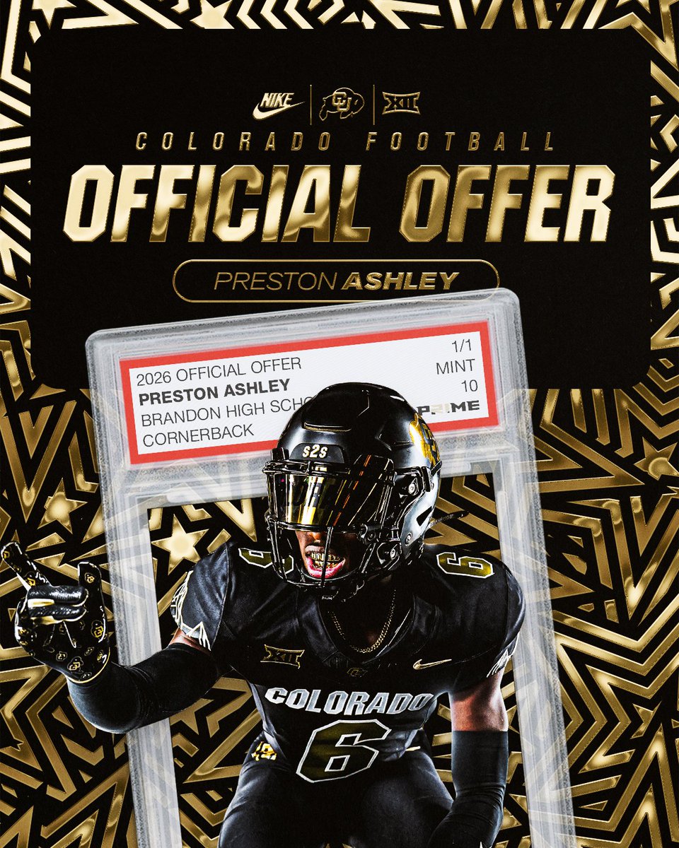 Preston Ashley (@ashleyballers) on Twitter photo Blessed to receive an Official Offer from THE UNIVERSITY OF COLORADO🦬🦬🦬!!!#SKOBUFFS <a href="/DeionSanders/">COACH PRIME</a> <a href="/Coach_Fella23/">Kevin Mathis</a> <a href="/CoachBox6/">Darrius Darden-Box</a> <a href="/theyoungcoach/">Corey Phillips</a> <a href="/CoachJoc4/">Coach Joc</a> <a href="/CoachABalancier/">Anthony Balancier</a> Blessed to receive an Official Offer from THE UNIVERSITY OF COLORADO🦬🦬🦬!!!#SKOBUFFS <a href="/DeionSanders/">COACH PRIME</a> <a href="/Coach_Fella23/">Kevin Mathis</a> <a href="/CoachBox6/">Darrius Darden-Box</a> <a href="/theyoungcoach/">Corey Phillips</a> <a href="/CoachJoc4/">Coach Joc</a> <a href="/CoachABalancier/">Anthony Balancier</a>