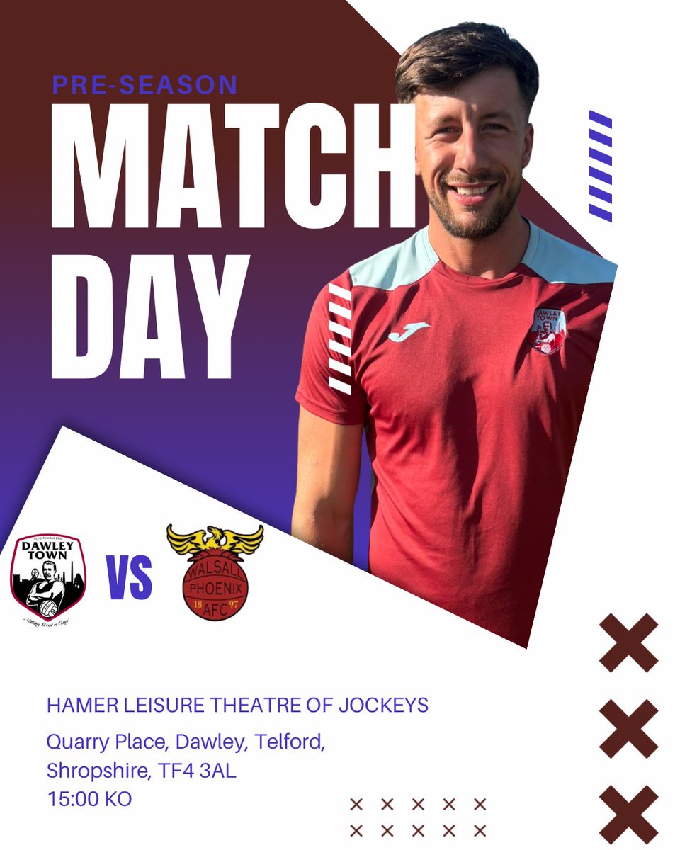 Dawley Town FC (@dawleytownfc) on Twitter photo π£ MATCHDAY TOMORROW! β½π₯
π Dawley Town vs <a href="/WalsallPhoenix/">Walsall Phoenix</a>
π Hamer Leisure Theatre of Jockeys, Dawley TF4 3AL
π 15:00 KO
Letβs back the lads in this pre-season showdown! ππ΄βͺ
#UpTheTown #DawleyTownFC #MatchDay #NonLeagueFootball π£ MATCHDAY TOMORROW! β½π₯
π Dawley Town vs <a href="/WalsallPhoenix/">Walsall Phoenix</a>
π Hamer Leisure Theatre of Jockeys, Dawley TF4 3AL
π 15:00 KO
Letβs back the lads in this pre-season showdown! ππ΄βͺ
#UpTheTown #DawleyTownFC #MatchDay #NonLeagueFootball