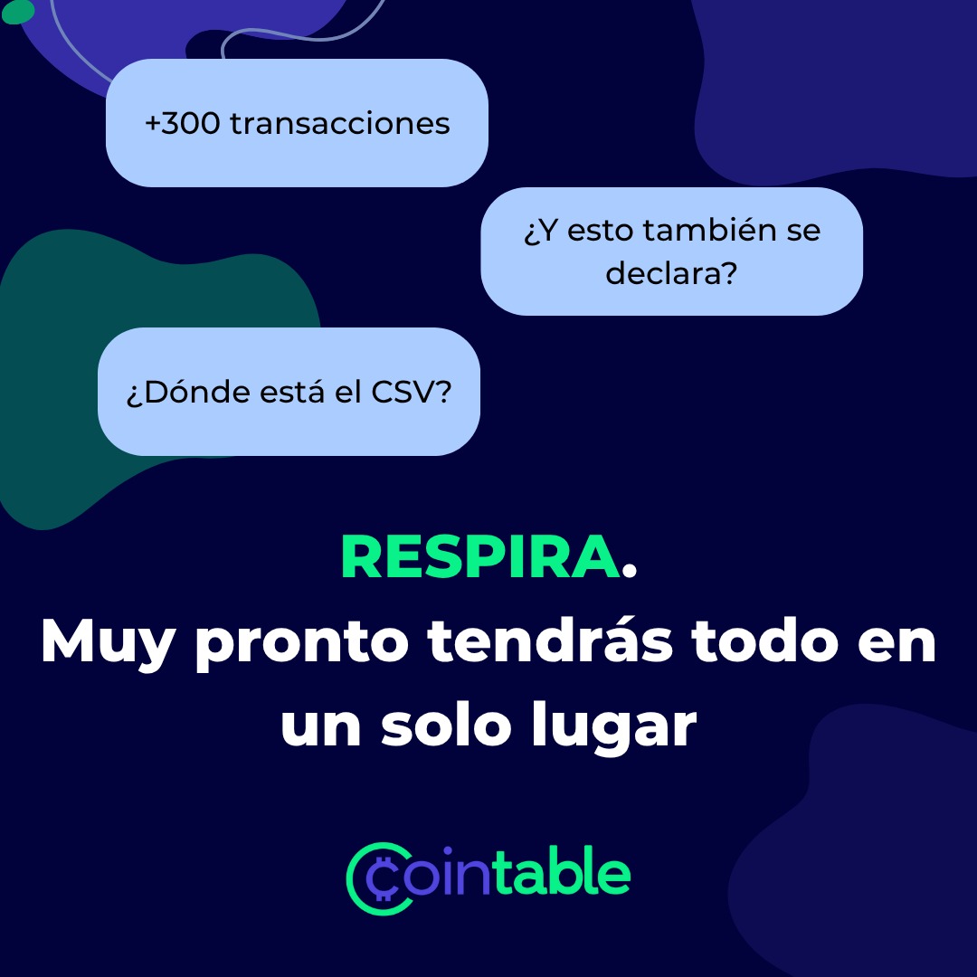 cointable_app's tweet image. 🧾 ¿Tienes cientos de operaciones cripto y no sabes por dónde empezar a organizar?
📉 ¿Cada vez que piensas en declarar impuestos, te estresas más?

Algo viene a cambiar eso.
Muy pronto, tus registros cripto tendrán orden, respaldo… y tranquilidad.
#Cointable está en camino.