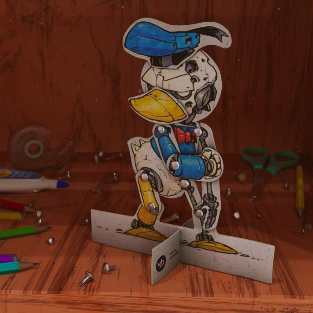 criscat's tweet image. This is my entry to the Artclub month challenge, by Bench Park School. The theme was "Cyber Donald, by Jake Parker". The idea was to revisit this iconic artwork. I hadn't much time to dedicate myself to it, so I decided to make something simple, just for fun. #b3d #b3dart