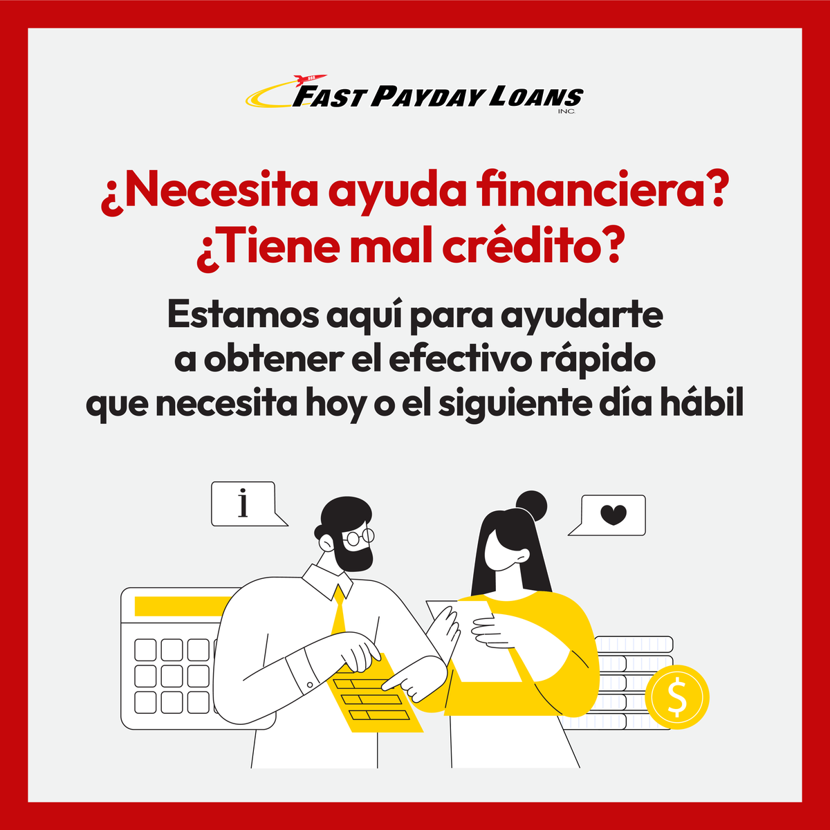 Si vives en Florida y tienes mal crédito, ¡no pierdas la esperanza! 💪

En Fast Payday Loans, Inc. de Florida, creemos que todos merecen la oportunidad de obtener apoyo financiero. 💸💸

Visítanos hoy: birdeye.cx/8pwopo

#PréstamosFlorida #MalCrédito #FastPaydayLoansFL