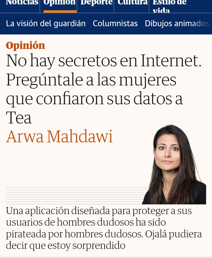 Una feminista se lamenta que las mujeres vean su vida privada expuesta, cuando se registraron en una app creada para exponer la vida privada de hombres. Aparentemente no disfruta la ironía. ☕