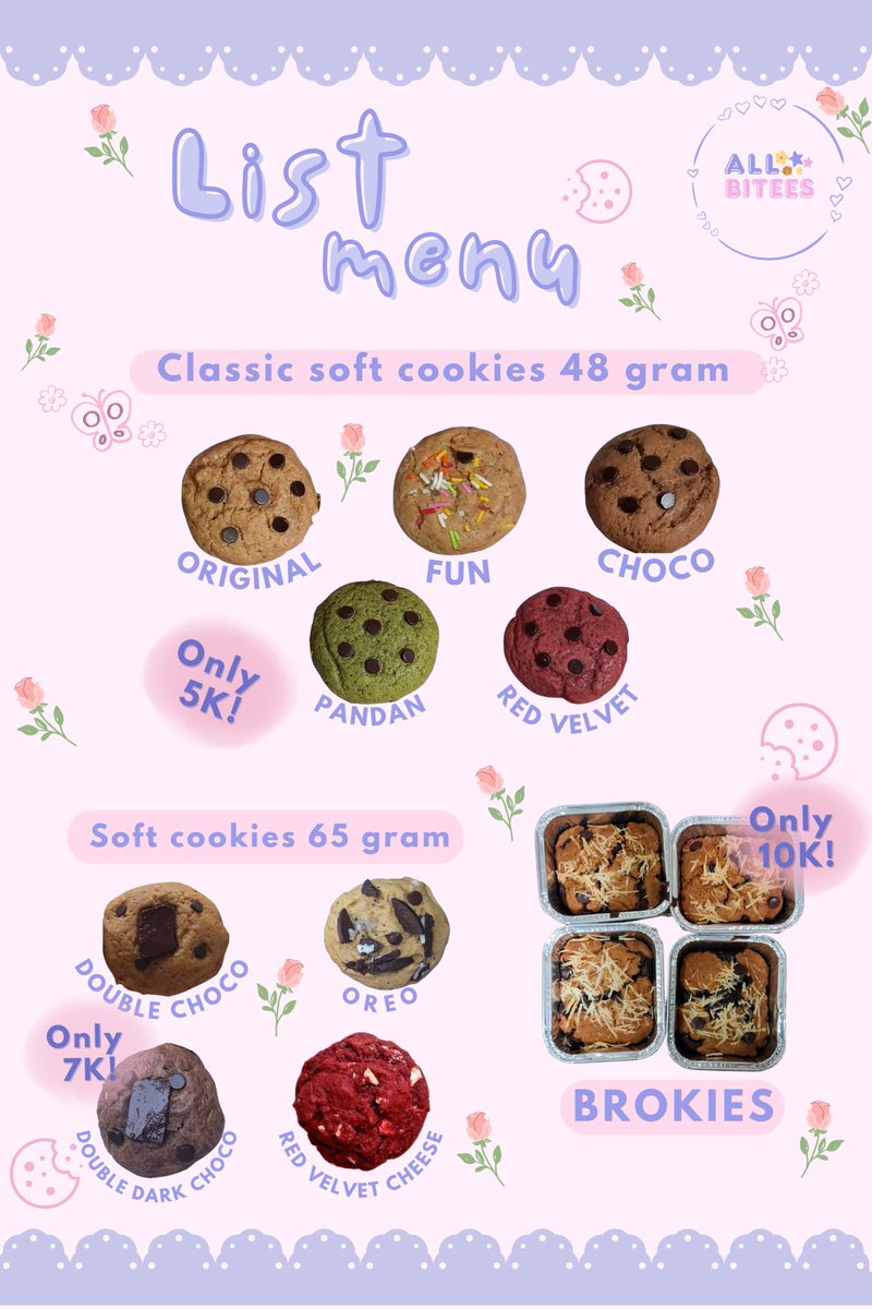 Alshakeren's tweet photo. GUYS AYO LIST PO COOKIES PLS, KHUSUS SEMARANGG YAWWW 🫰🏻🫰🏻🫰🏻 open po sampe tanggal 3 aja, ready tanggal 6 yaww https://t.co/jex7CfIIKv