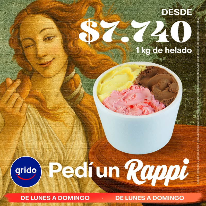 RappiArgentina's tweet photo. Pedir con descuento también es un arte. Aprovechá. Pedí un Rappi 🎨@gridohelados