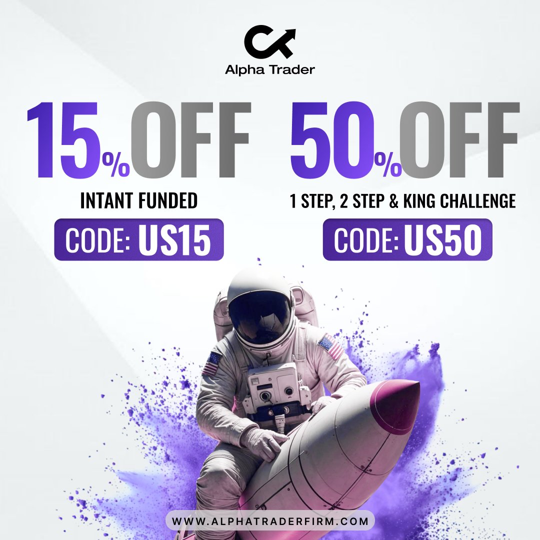 🟣 50% OFF
1-Step, 2-Step, and the $1 Million King Challenge
🔓 Use code: US50 at checkout

🟣 15% OFF
Instant Funded Accounts
🔓 Use code: US15 at checkout

Secure yours before the offer ends at alphatraderfirm.com