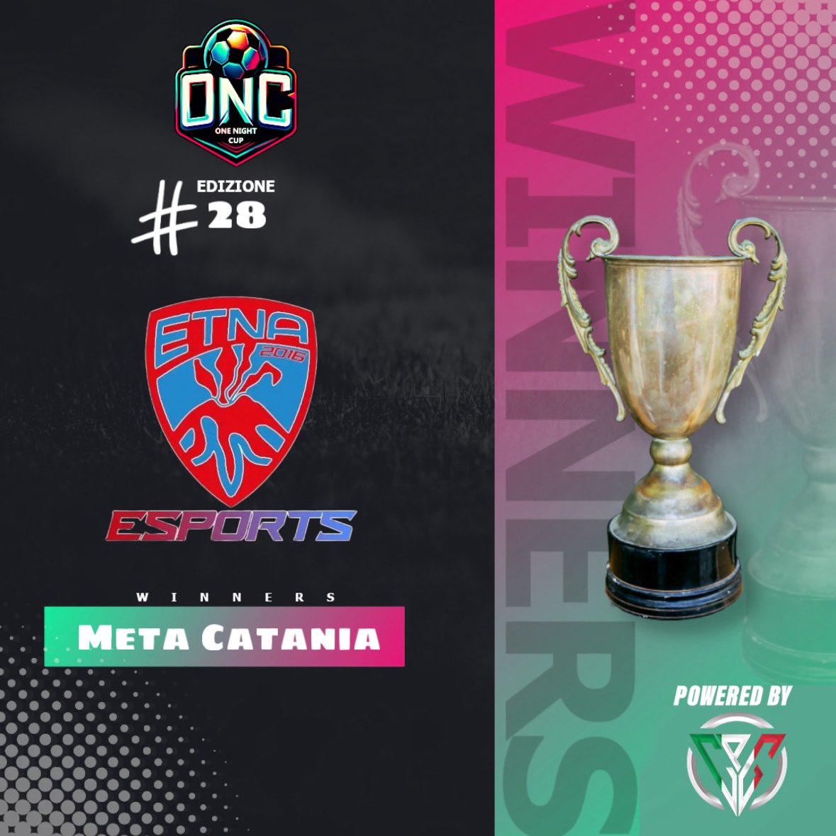 OneNightCup - VPG Italia (@onenightcup) on Twitter photo Complimenti a gli <a href="/EtnaeSports/">ETNA eSports</a> per la vittoria della 28ยช edizione della OneNightCup!
<a href="/CPGitaly/">CPGitaly</a> <a href="/pctransfermarkt/">๐ฎ๐น PRO CLUBS TRANSFERMARKT๐</a> <a href="/RTproclub/">๐๐๐๐๐๐๐๐๐</a> Complimenti a gli <a href="/EtnaeSports/">ETNA eSports</a> per la vittoria della 28ยช edizione della OneNightCup!
<a href="/CPGitaly/">CPGitaly</a> <a href="/pctransfermarkt/">๐ฎ๐น PRO CLUBS TRANSFERMARKT๐</a> <a href="/RTproclub/">๐๐๐๐๐๐๐๐๐</a>