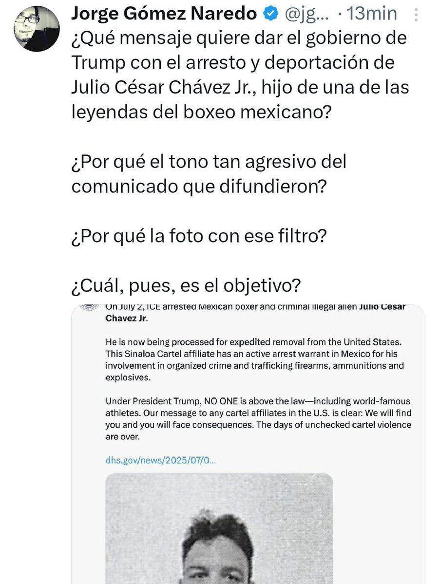 Germán Martínez Cazares (Parody) (@germanmcazares) on Twitter photo Señor <a href="/realDonaldTrump/">Donald J. Trump</a> aquí le dejamos a este pendejo llamado <a href="/jgnaredo/">Jorge Gómez Naredo</a> qué borro este tuit en contra de su gobierno. Póngale el ojo a este pinche chairo. Señor <a href="/realDonaldTrump/">Donald J. Trump</a> aquí le dejamos a este pendejo llamado <a href="/jgnaredo/">Jorge Gómez Naredo</a> qué borro este tuit en contra de su gobierno. Póngale el ojo a este pinche chairo.