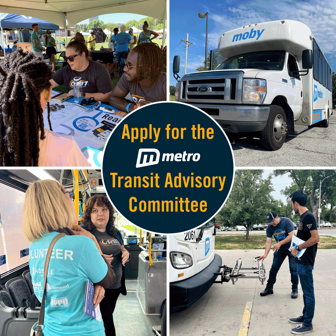 Help the Omaha area connect with Metro! 👩‍🦽🚴‍♂️🚶‍♀️🚍
Applications for our Transit Advisory Committee are open now.
Members help involve the community by making recommendations to Metro staff on transportation projects and programs.
Apply today - ometro.com/tac
