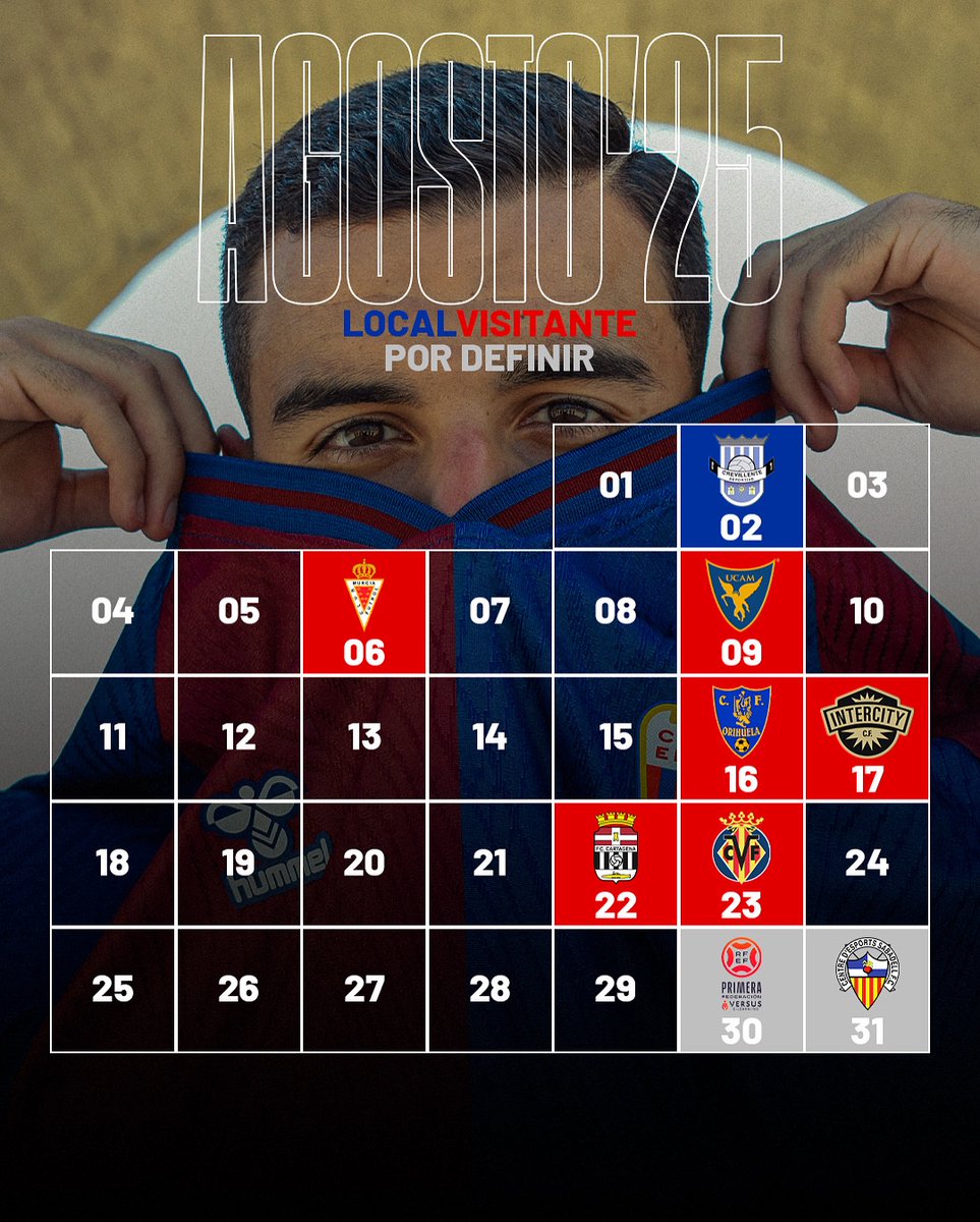 👟⚽️ ¡Que empiece a rodar la pelota! Este es nuestro calendario del mes de agosto 🔜📆

#EldaLateEnAzulYGrana #AupaDeportivo