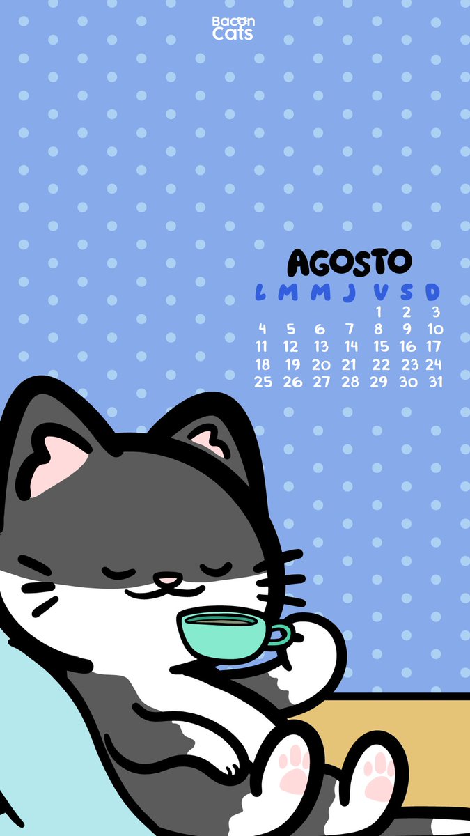 🙌🏼 ¡Bienvenido agosto! 👋🏼
Y con el nuevo mes llegan los michicalendarios con sus 4 diseños:

🌎 Por el día de la Pachamama 
🐱 Por el día del michi 
🍵 Por el día de la relajación 
🍟 Por el día de las papitas fritas

Descárgalos, llévalos contigo y compártelos con más