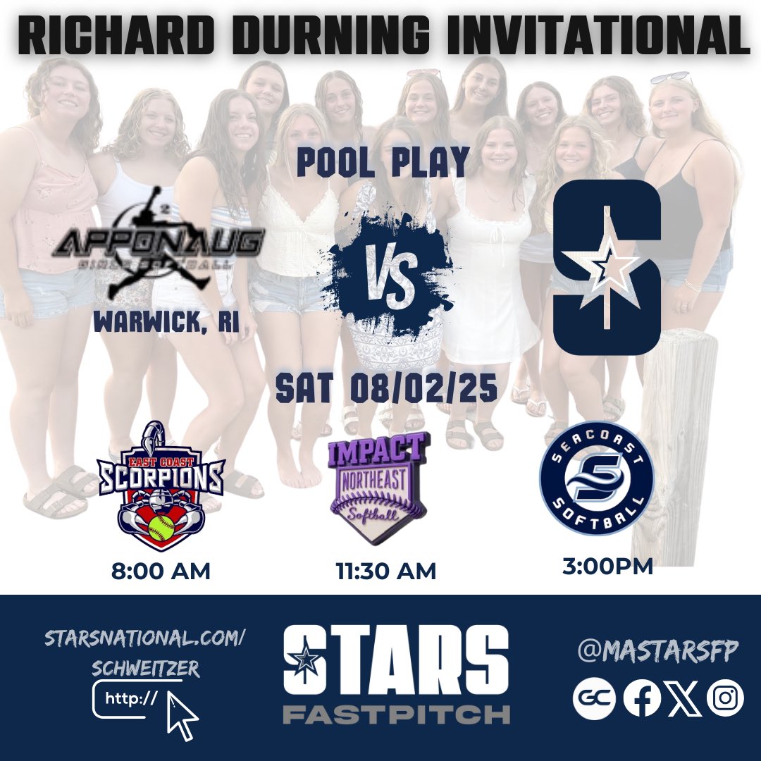 Last Tourney of the season and we are jumping up to the 18u Richard Durning Invitational in Warwick, RI. Let’s Go Stars ⭐️⭐️⭐️ #starsfastpitch #mastarsfastpitch #mastarsfastpitchschweitzer <a href="/starsnationalfp/">Stars Organization</a>
