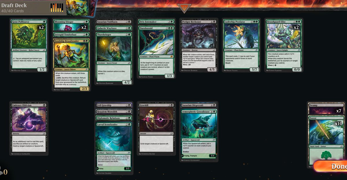 Another 7-2! This time with Golgari. Ouroboroid did the job most of the time! Honorable Mention: Gene Pollinator!
