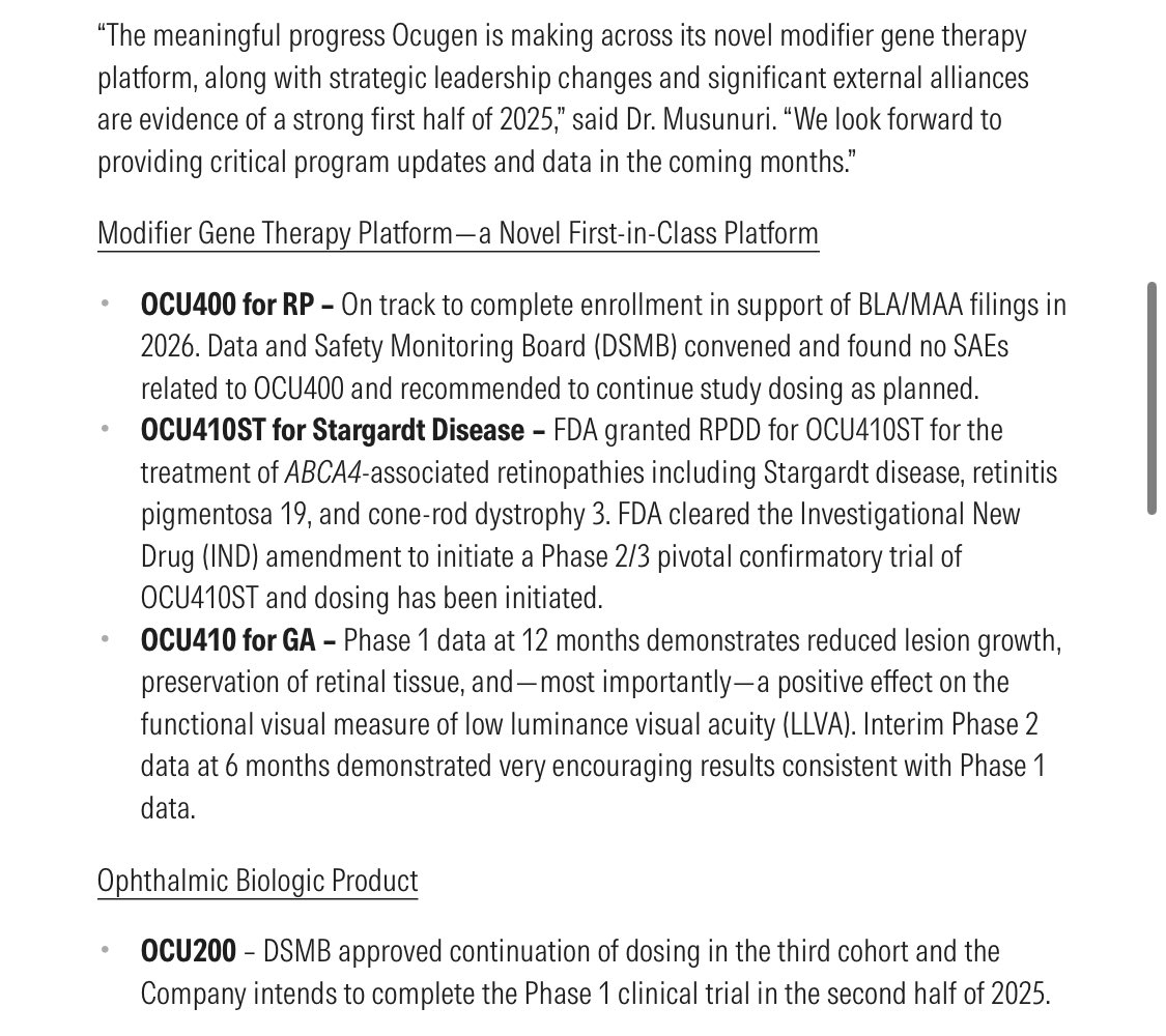 $ocgn ahh the classic traders spamming “outrage” over ER lol. this pre revenue stock gets attacked every earnings, ya it’s wild, I know 🤪

anyways, for any real investor 🙋‍♂️ this is exactly what we wanted to see. all systems are go to bring blockbuster products to market back to