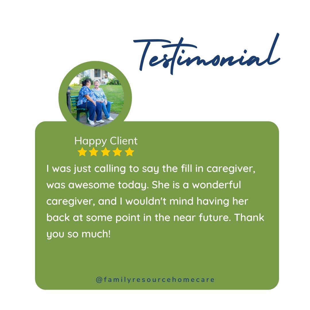 💬 Real stories from the people we serve say it best.
We're honored to support families with care that truly makes a difference. 💙

#ClientVoices #HomeCareMatters #CompassionInAction #FamilyResourceHomeCare