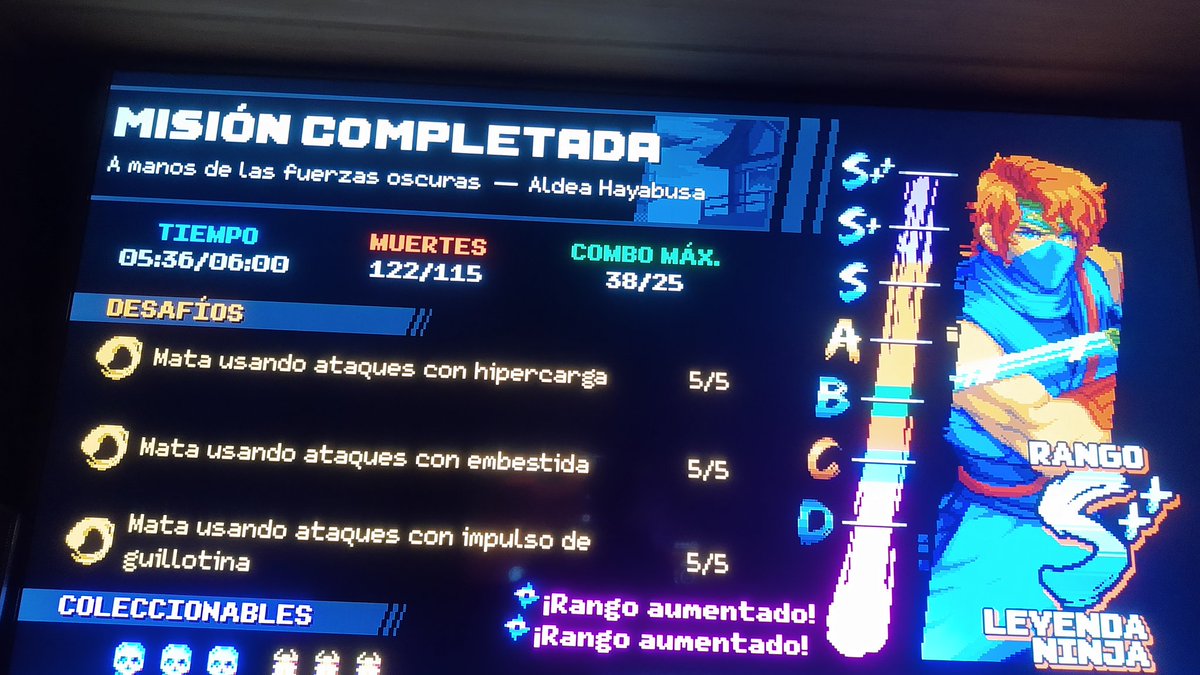 Dice Ninja Gaiden Ragebound
Que aún podemos sacar más que "S" que le echemos ganitas