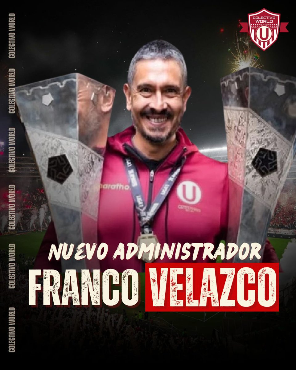 ColectivoWORLD's tweet photo. 🚨 OFICIAL | ¡Franco Velazco @ImparatoVelazco es el nuevo administrador de Universitario de Deportes! 🟤⚪️

Un hombre de la casa, campeón con la 'U' y conocedor del club como pocos. Hoy asume el reto de seguir construyendo desde adentro.

¡Éxitos en esta nueva etapa, Franco! 💪🏽
#ColectivoWorld #YDaleU #VamosCremas