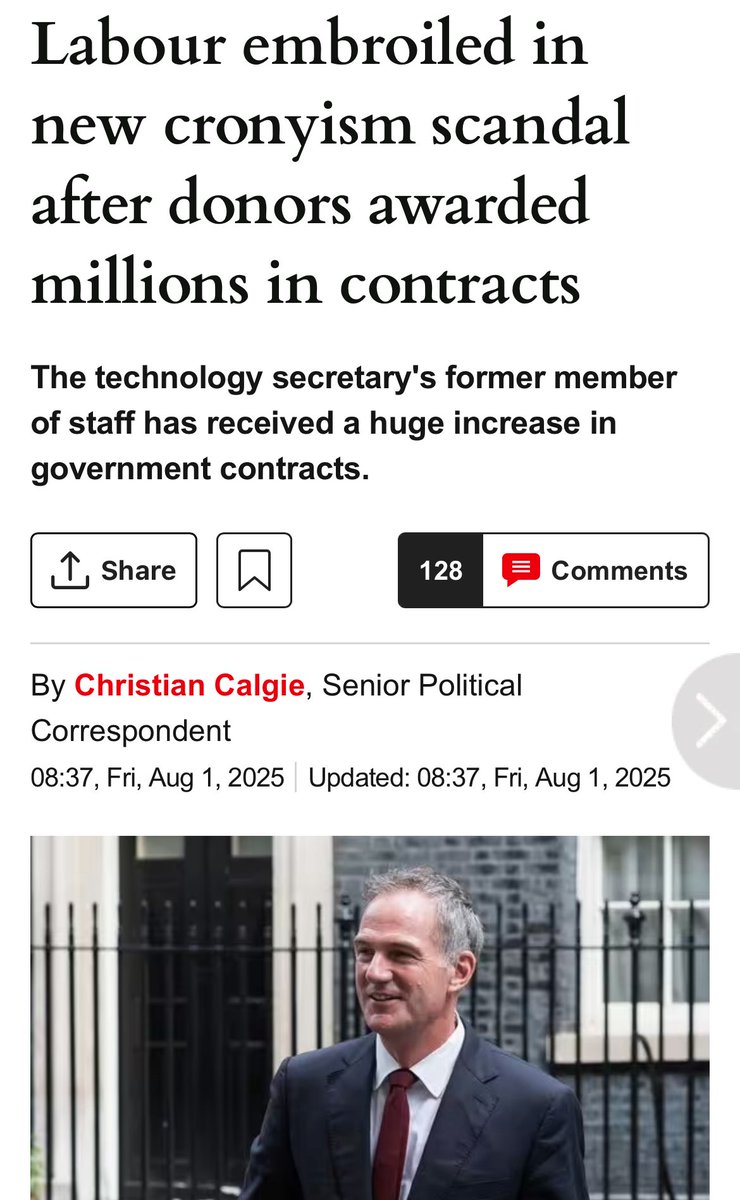 Cold957 (@cold957) on Twitter photo Public Digital had a member of staff in Peter Kyle’s office pre election.
Public Digital donated £100,000 to Labour.
Public Digital was awarded with government contracts worth £10,000,000.
<a href="/Keir_Starmer/">Keir Starmer</a> promised to restore trust, integrity & transparency to politics.
He lied. Public Digital had a member of staff in Peter Kyle’s office pre election.
Public Digital donated £100,000 to Labour.
Public Digital was awarded with government contracts worth £10,000,000.
<a href="/Keir_Starmer/">Keir Starmer</a> promised to restore trust, integrity & transparency to politics.
He lied.