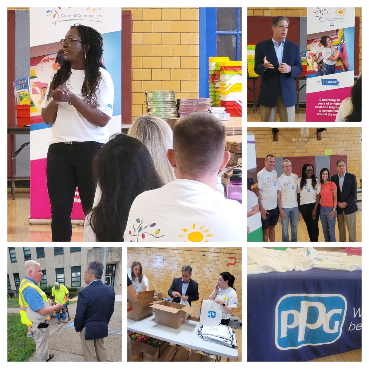 LawlessTracy's tweet photo. Thank you to @JayCostaPA for helping @PPGPaints to celebrate 10 yrs of its #ColorfulCommunities program! This work helps 2 transform classrooms &amp; STEM spaces. Returning 2 @PropelSchools, where the inaugural Colorful Communities took place a decade ago, creates a lasting legacy. https://t.co/SHiO39ZmoC