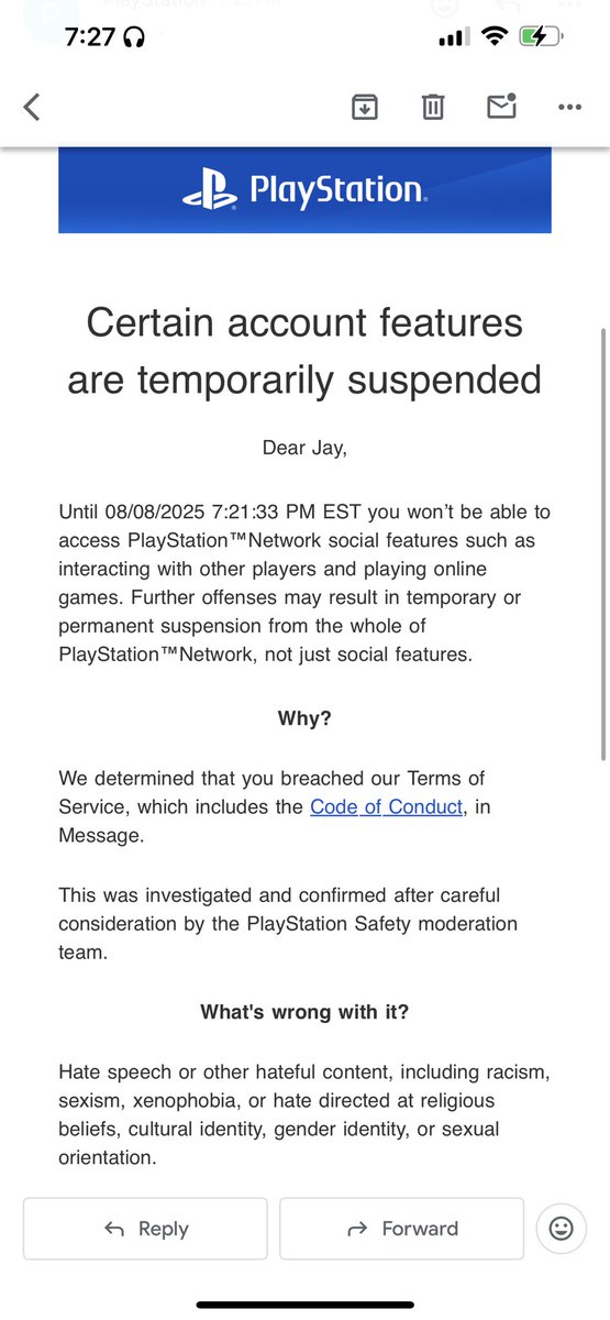 JayTlll_๐๐ (@ayeejtee) on Twitter photo Come home from work & I got a 7 day ban for posting my streak link in a psn chat. You niggas in psn chats be weird asf, see someone start to do good & try to tear it down๐ฏ๐คฆ๐พโโ๏ธ Come home from work & I got a 7 day ban for posting my streak link in a psn chat. You niggas in psn chats be weird asf, see someone start to do good & try to tear it down๐ฏ๐คฆ๐พโโ๏ธ