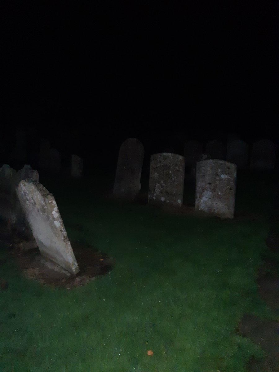 I think that when taking the hounds for last tinkles before beddy-byes, and walking through a churchyard for said tinklage, it is favourable to sing either the bass line from Mr Jackson's 'Thriller' or Mr Sullivan's and Mr Chorley's lighthearted number, 'The Long Day Closes'.