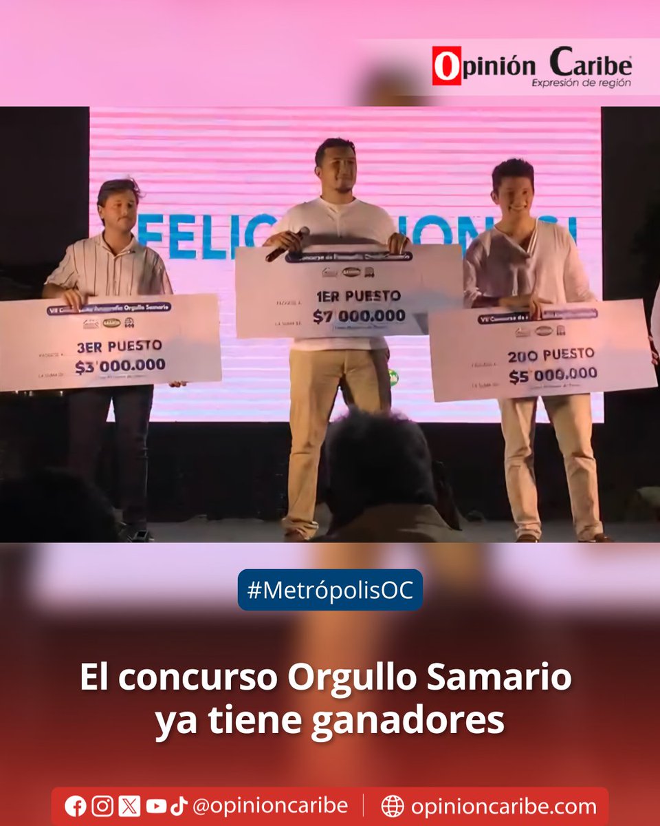 #MetrópolisOC El jurado calificador, escogió a los ganadores destacando su creatividad, propuesta y concepto de imagen, recursividad y capacidad para capturar una escena que permanezca en el sentir de la ciudad. ➡️opinioncaribe.com/2025/08/01/el-…

<a href="/by_vicro500/">Victor Rodriguez Fajardo</a> <a href="/ElCallejeroSM/">El Callejero se la pilla primero</a>