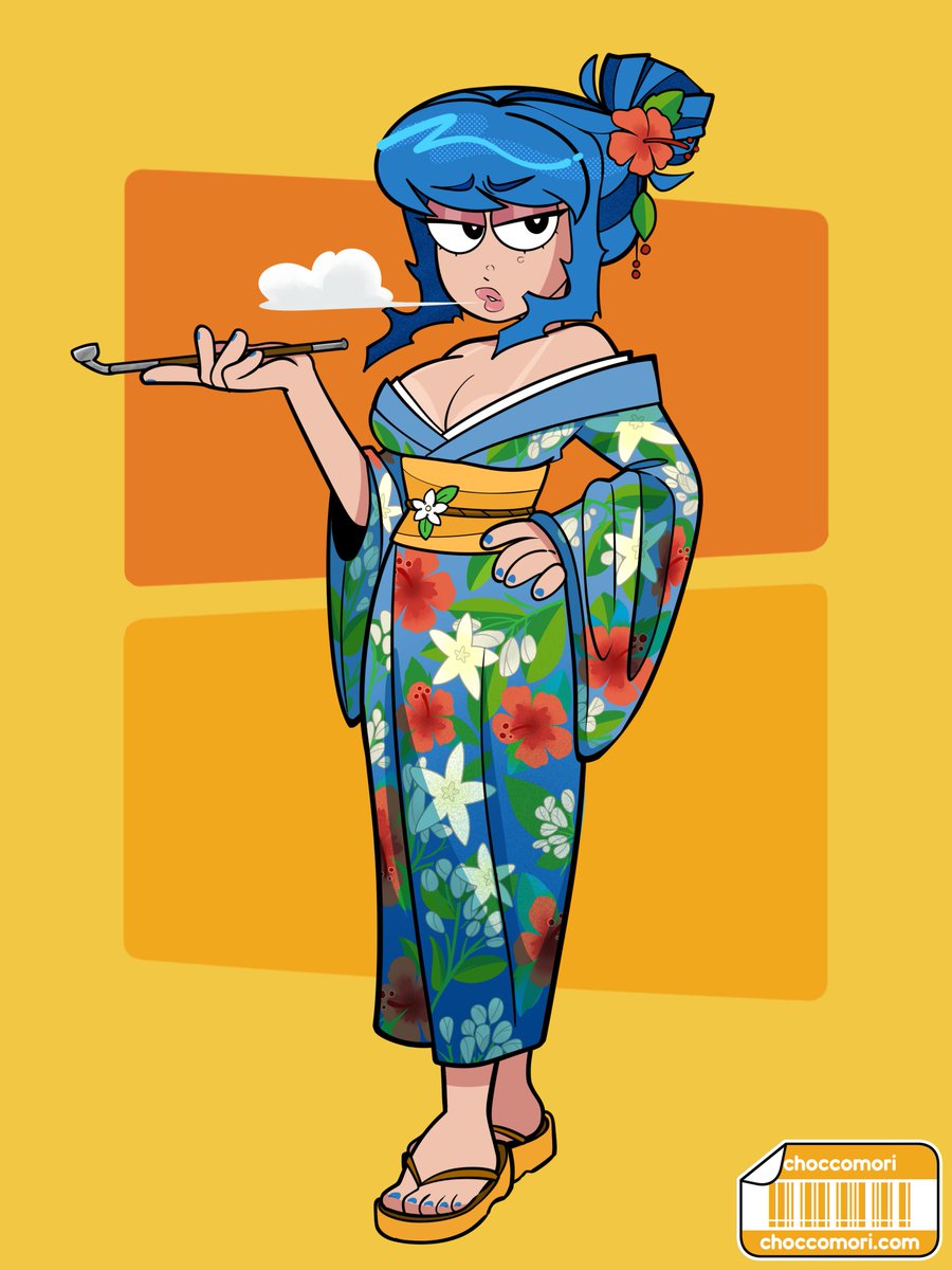Florida Girl here to steal your heart
I was nervous about the yukata, but the hibiscus and orange flowers really worked here!! 

Commission for <a href="/YOGB_Mate/">YOGB</a> 💕