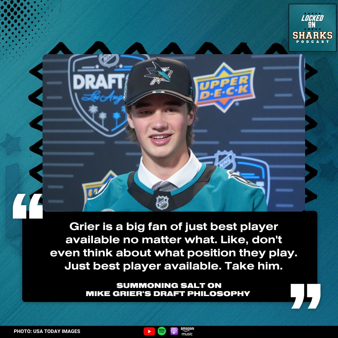 ICYMI: Summoning Salt joined, and we speed run through the #SJSharks offseason, including Mike Grier's draft philosophy of BPA no matter what.

Catch up here:
📺 youtu.be/pfyeFr-H6ZU
🎧 lockedonpodcasts.com/podcasts/locke…