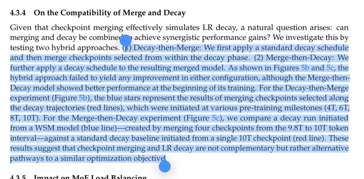 This paper answers a long-standing question I had and claims that decay + merging does not outperform merging alone, which simplifies things quite nicely