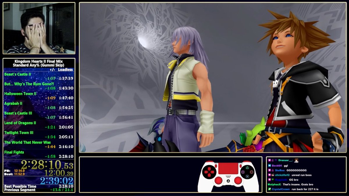 InsertLogicV2's tweet image. New KH2FM Standard Any% PB/WR! Some context to this run, I'm going on a 2 week trip and this was my last run before I left. As you can see, it blew my expectations out of the water and I'm over the moon with how it went! Feels great to take my break on this kind of note. GG!💪