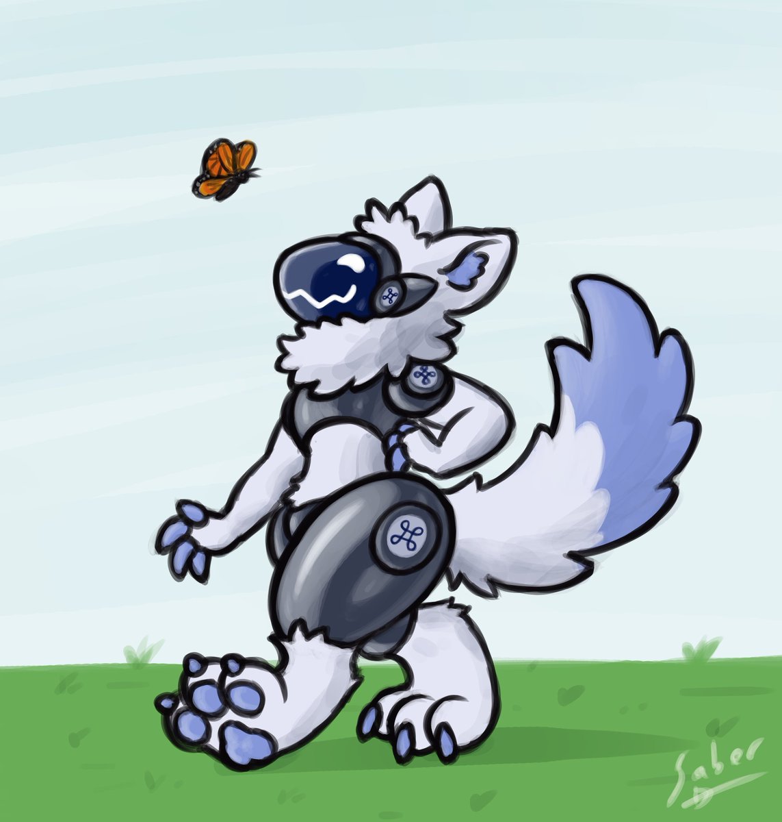 It's been a while since I last drew the proto bean :3
#Furry #protogen