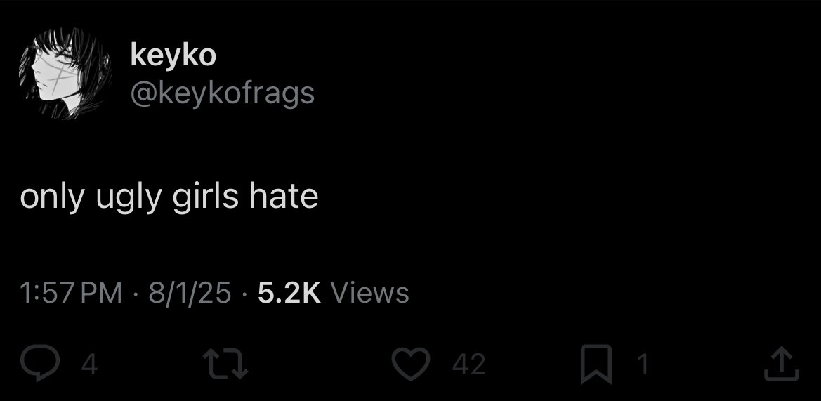 only ugly girls edate little boys 

only ugly girls say slurs

only ugly girls let their bfs go on their val account to boost them n then call people slurs

only ugly girls put a game over a genocide 

am i missing anything ?