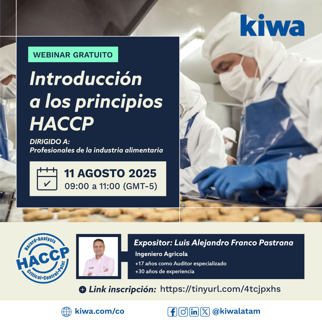 #WebinarGratuito
🛡️¿Sabías que el 75% de las enfermedades alimentarias se previenen con HACCP?

Únete al webinar técnico y aprende los principios fundamentales de inocuidad alimentaria.
📅11 agosto 2025
🕘9-11 AM
Regístrate gratis👉tinyurl.com/4tcjpxhs

#SeguridadAlimentaria