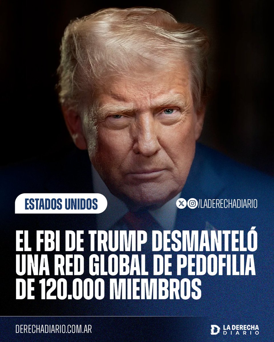 🚨🇺🇸 | #URGENTE Gracias al FBI de Trump, se desmanteló una red global de pedofilia en la deep web con 120.000 miembros: La Operación Grayskull cerró 4 sitios, capturó a 18 criminales y condenó a cadena perpetua al líder mundial de la red.